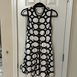 Boston Proper black and white flare dress.